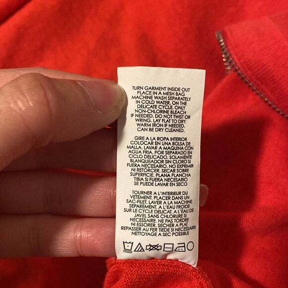 B9 Women’s CABi Red Soft Casual Pullover Zip Fleece Jacket Hoodie Size XXS - Picture 5 of 9